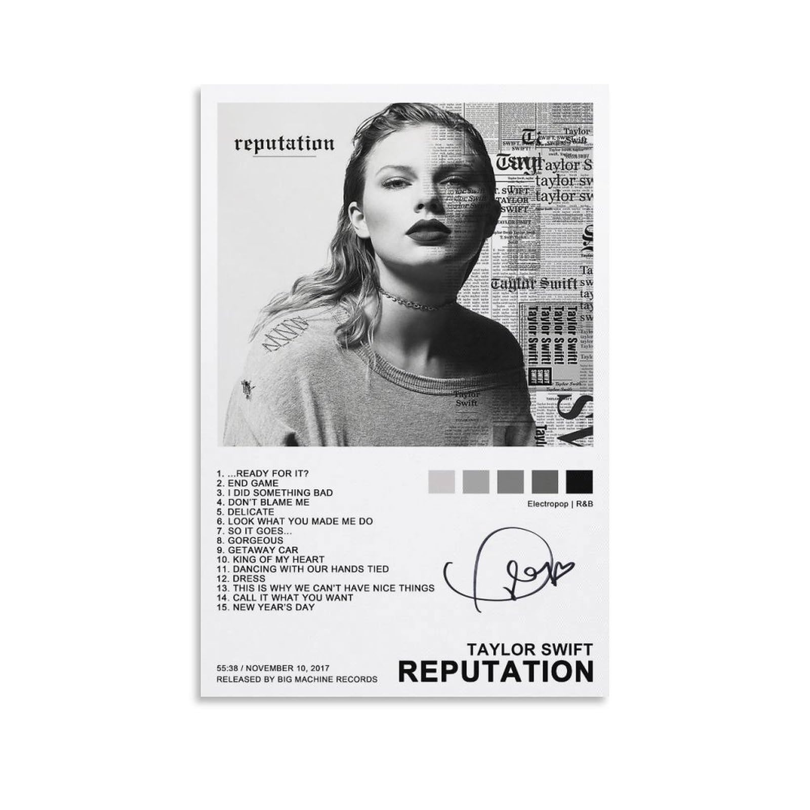 Photo 1 of NATJUN Taylor Poster Swift Reputation Poster Canvas Poster Unframe:12x18inch(30x45cm)