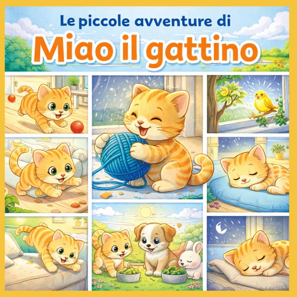 Libro da colorare con storie : Le avventure di Miao il gattino (Le Piccole Avventure da Colorare)