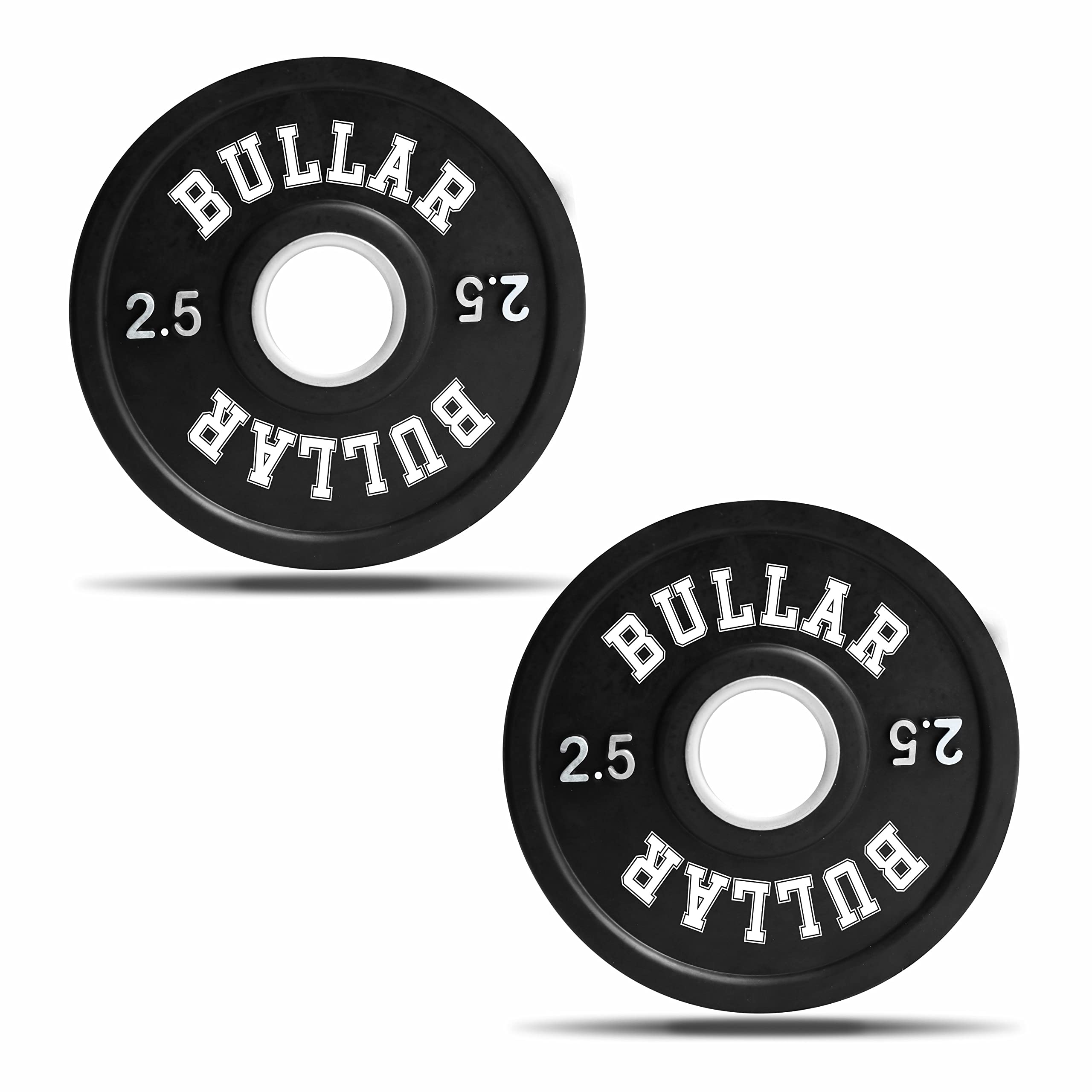 BULLAR Olympic Black Bumper Plates,Rubber Coated spare weight plates 51 mm (5 KG SET (2.5KGX2))