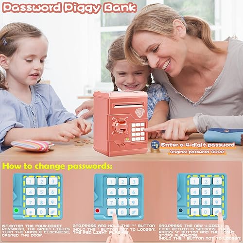 Miniatura 4 de Yoego Alcancías electrónicas para niños, gran juguete de regalo para niños y niñas, caja de ahorro de dinero con contraseña, regalo perfecto para