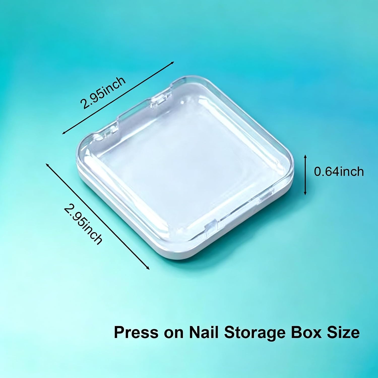 12 Pcs Press on Nail Storage Box with Adhesive Double Sided Tape Clear Press on Nails Packaging Cases Fake Nail Display Organizer image 2