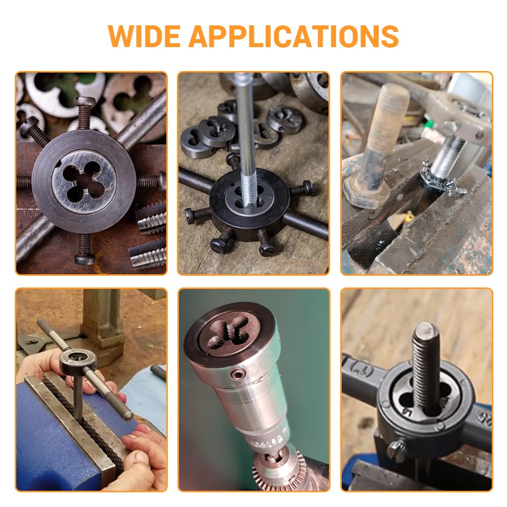1 pz 1/8"-40 BSW Filiera filettata rotonda, filiera filettata a macchina in acciaio legato destrorso per filettatura, lavorazione stampi, riparazione viti, utensile da taglio