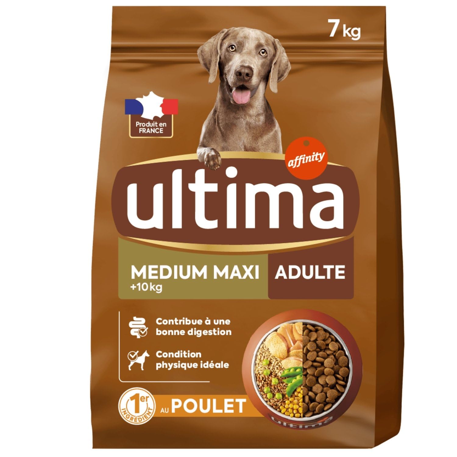 Générique Ultima – Croquettes Digestion Facile au Poulet pour Chien Adulte Medium & Maxi, Sac 7kg L'unité