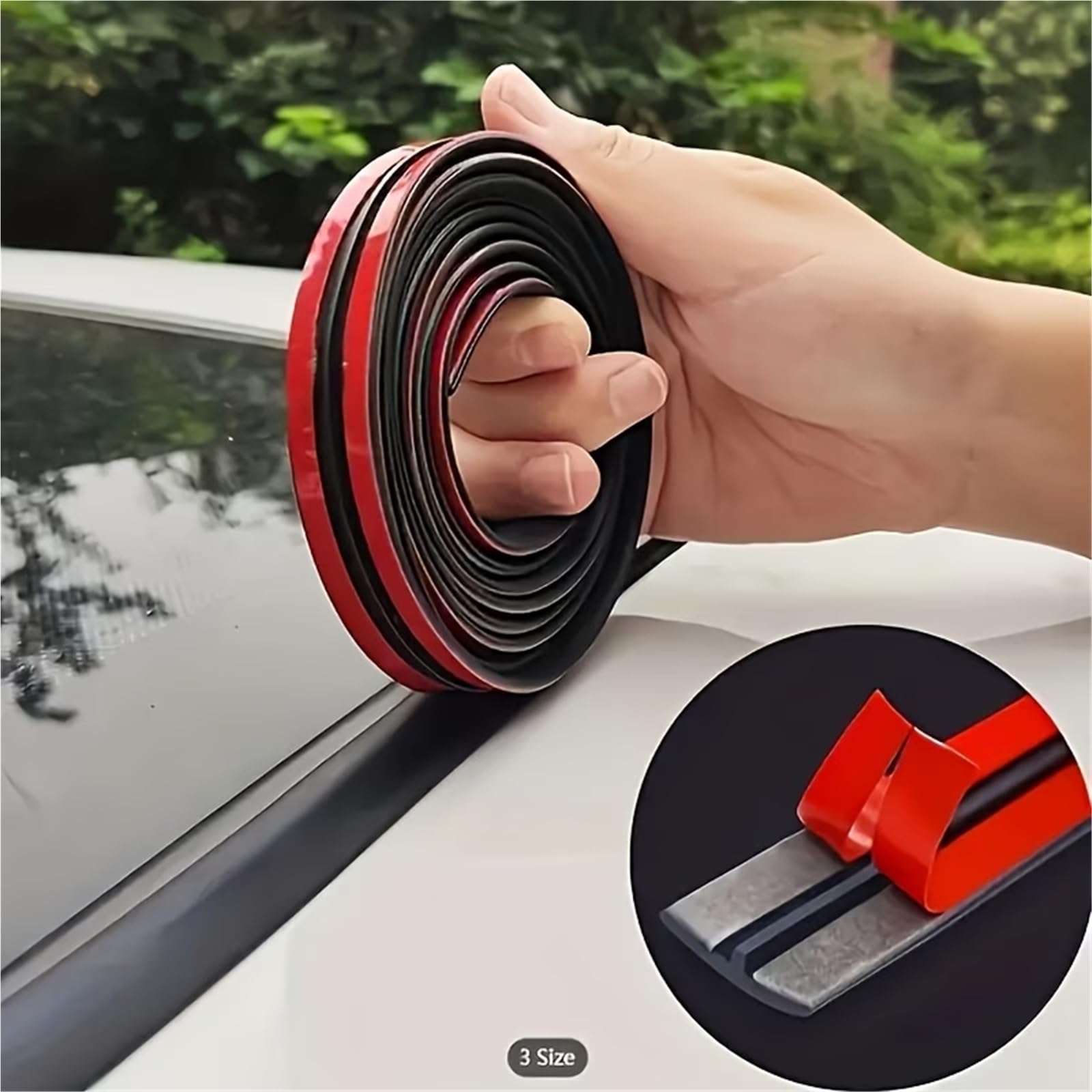 Strisce sigillanti in Gomma per Auto, sigillante Protettivo per Tetto e Parabrezza, Nastro Isolante Acustico 14/19 mm 4*M, guarnizioni in Gomma per Auto, sigillatura dei Bordi