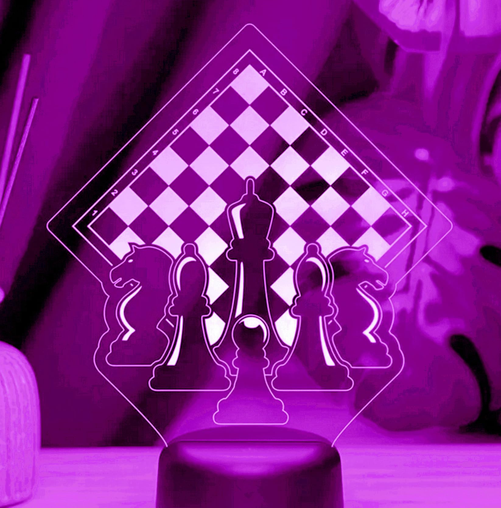 Nastrojowe światło szachowe 3D, 16 kolorów, USB, lampa stołowa LED, pomysł na prezent do domu, na imprezę, urodziny