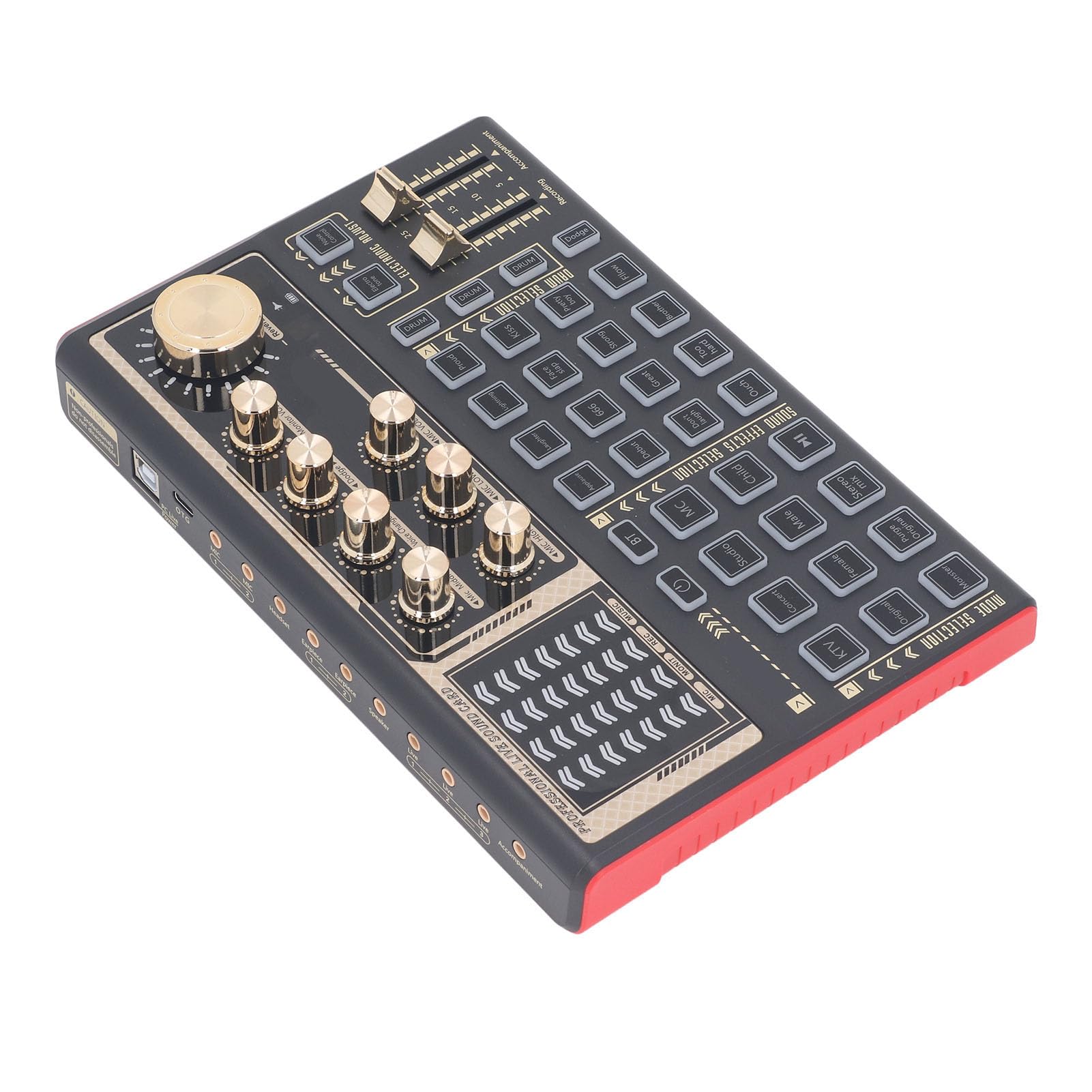 Scheda Audio Dal, Mixer Audio Portatile in ABS con Vocale per Streaming e Karaoke, Ingressi Multipli Ed Effetti in Tempo Reale