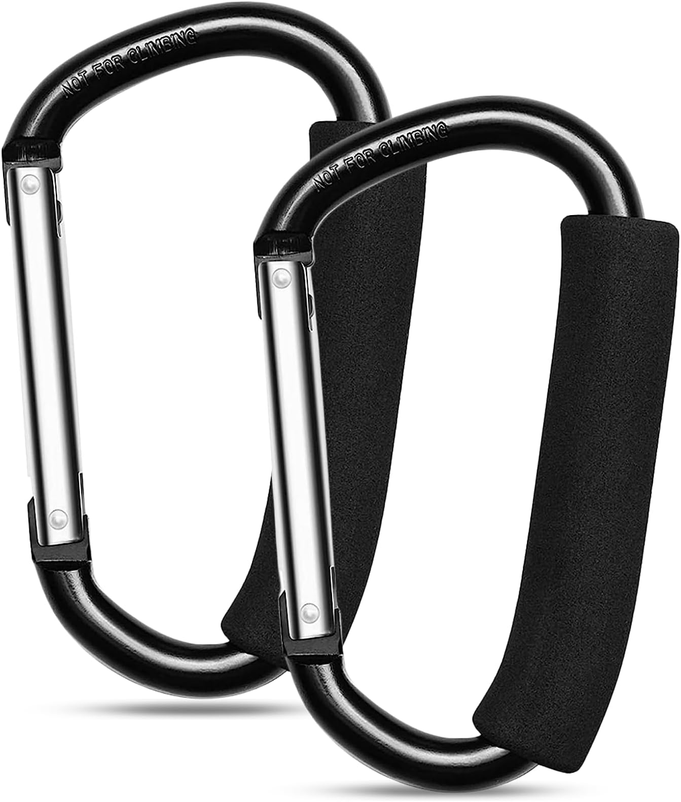 2 Pack Large Buggy Clips Locking Carabiner Clips Heavy Duty Aluminum Carabiner Super Durable Lock Carabiner Hook for Camping Hammocks Dog Leash Yoga Swing-