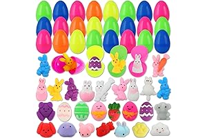 KINGYAO 28 Pack Easter Eggs with Mochi Squishy Toys - Adult Easter Delight