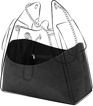 DGAZ Lightweight Purse Organizer Insert for Chanel 25C Hobo Bags,silk and DupontPaper handbag inner for Luxury BagMini,Black