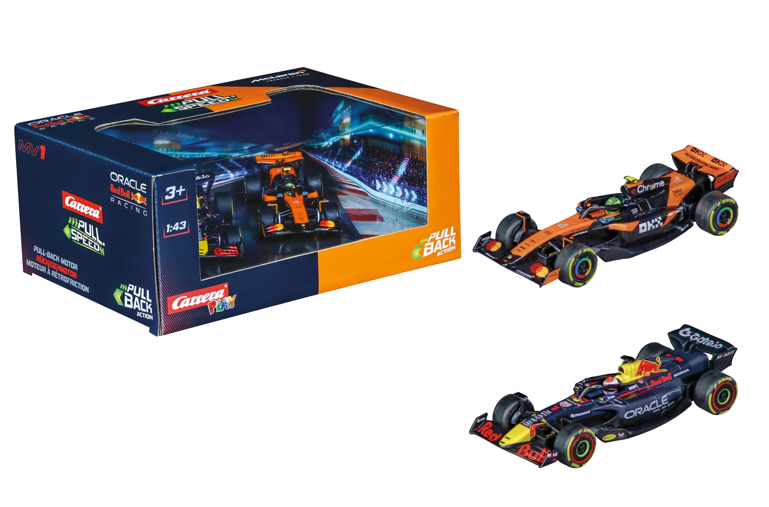 Pull & SPEED Carrera Formula 1 Twinpack 2025 F1 Cars with Pull-Back Motor, Scale 1:43