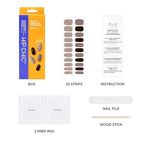 Miniatura 2 de HIP CHIC Nailed It - Tiras de uñas de gel semicuradas  leopardo Calcomanías de esmalte de uñas de gel para uñas, regalo para mujeres, mamá 22