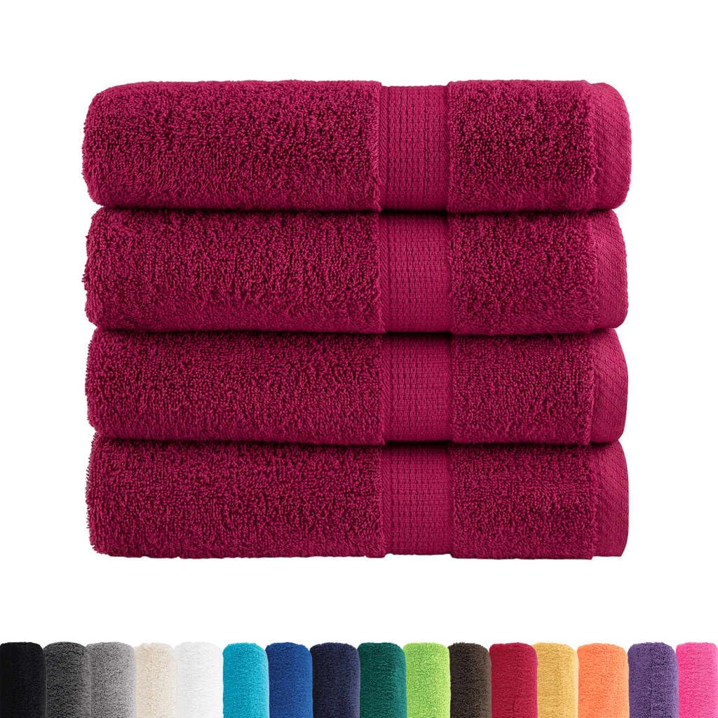 Asciugamani da Doccia 4 pz Bordeaux 70x140cm 600gsm 100% Cotone,Teli Doccia e Sauna,Asciugamani da Doccia-137213
