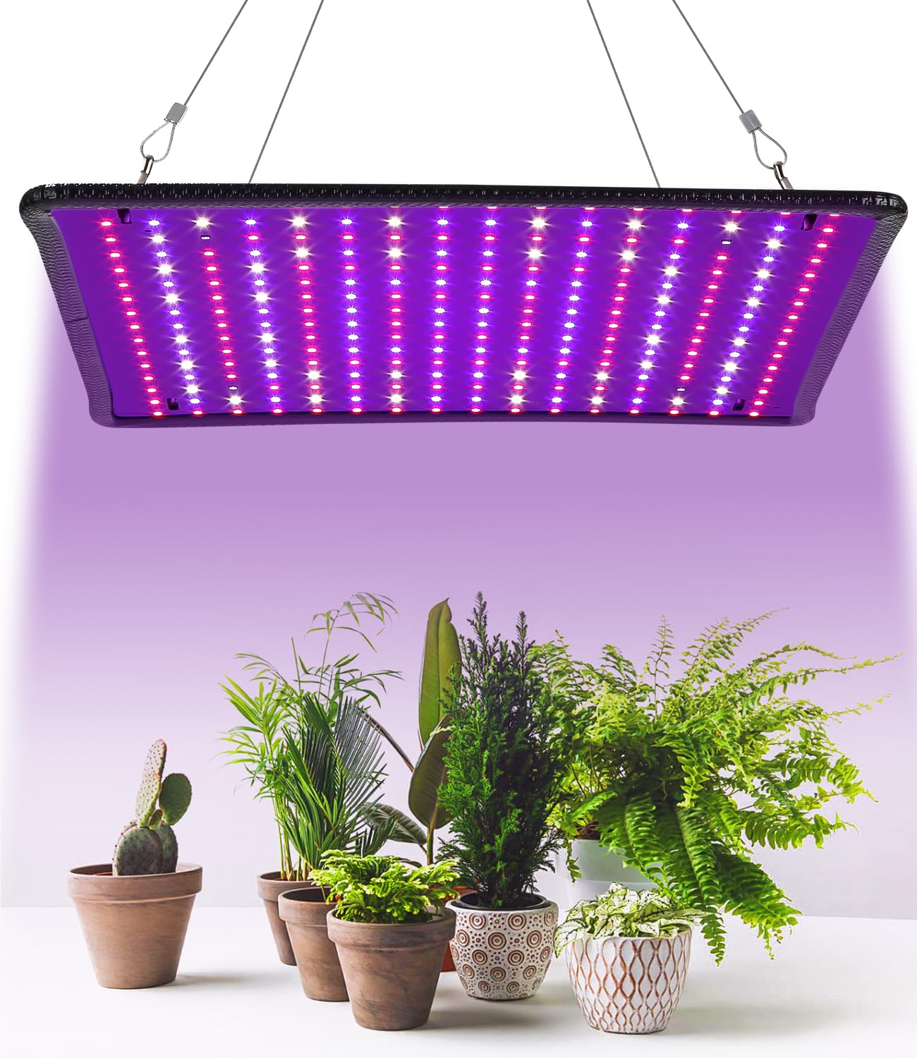 Plant Lamp LED Full Spectrum, LED Grow Lamp Full Spectrum with UV IR Plant Lamp with 1.25 Metre Cable for Indoor Plants and Greenhouse Vegetables and Flower Growing for Grow Tent 60 x 60 cm