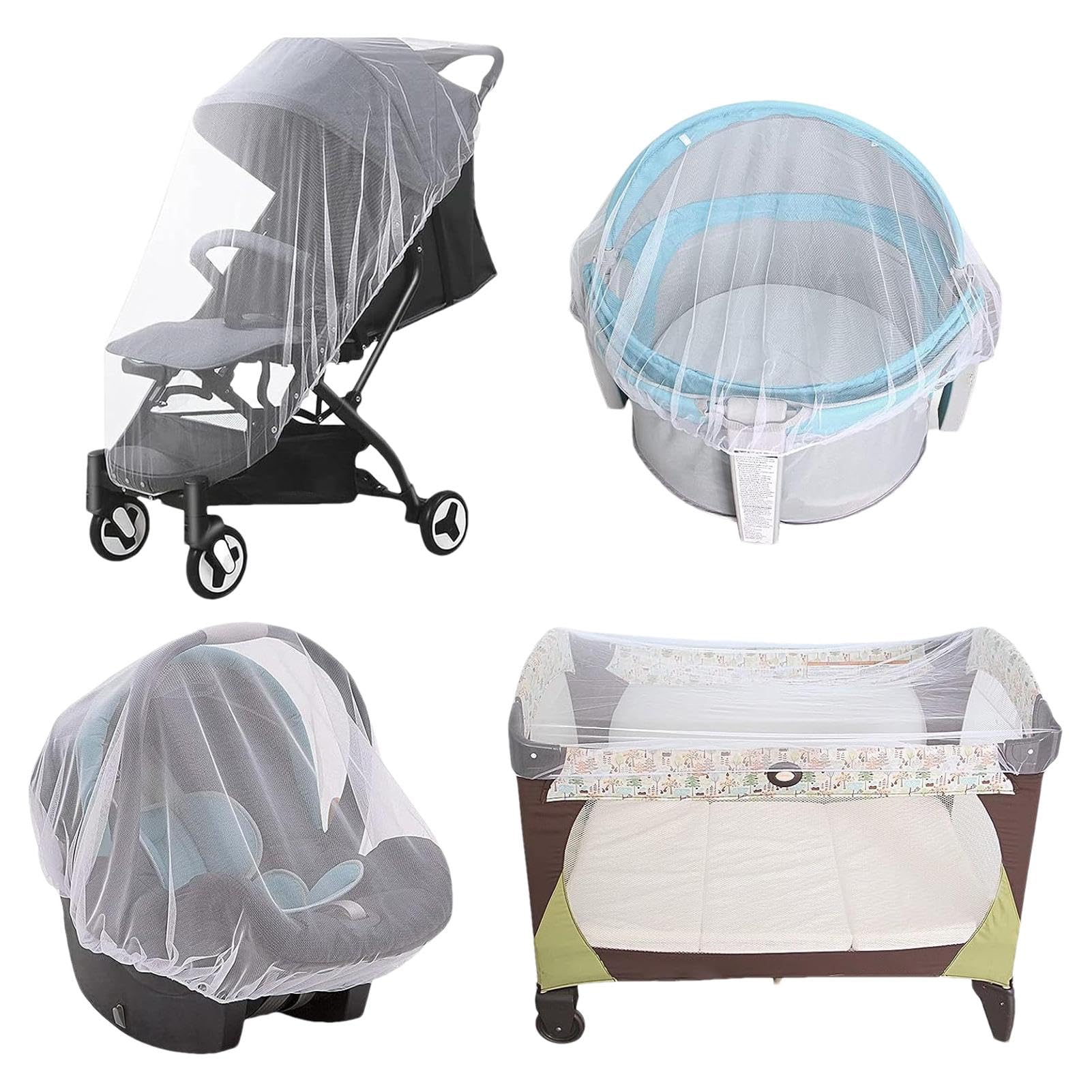 4 Stck Kinderwagen-Netz, Mehrzweck-Moskitonetz fr Kinderwagen,  wiederverwendbares Kinderwagennetz, tragbares -Kinderbettnetz fr Kinder,  Schutznetz : Amazon.de: Kche, Haushalt & Wohnen