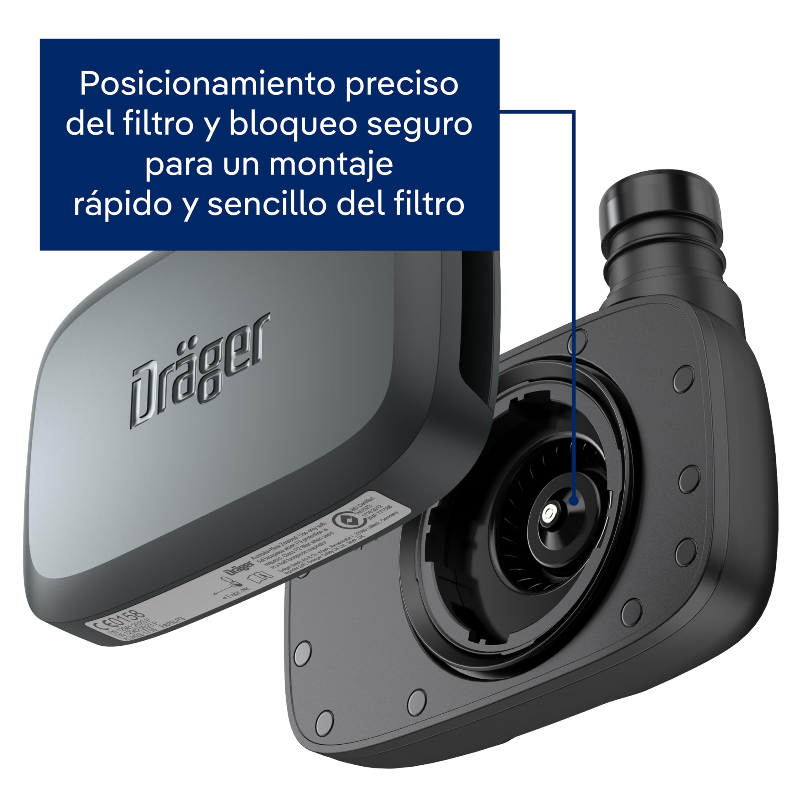 Dräger X-plore 8300 unidad sopladora, set PAPR, set respiratorio con filtro | P3, máscara ventilada polvo