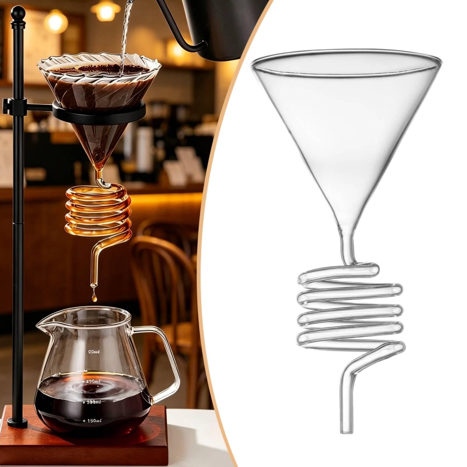 Filtro café Vidrio con gotero, Filtro café Reutilizable fácil Mantenimiento, Accesorios para cafetera Espresso Goteo para, Style a