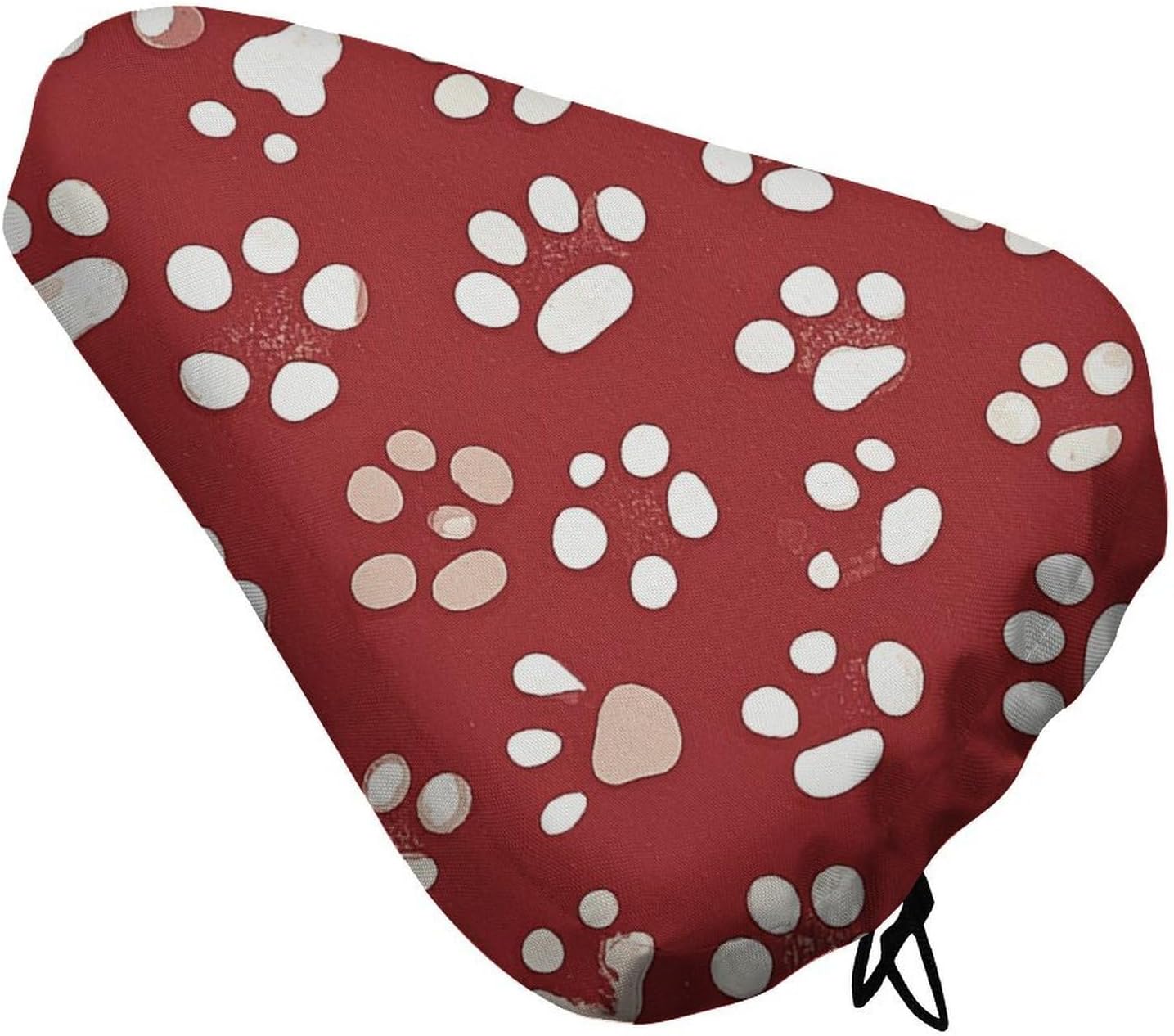 Dog Paw Waterproof Bike Seat Cushion with Drawstring for Women Men Soft Padded Bicycle Seat Cover for Comfort Wide Road Bike Saddles Universal Fit for Mountain Exercise