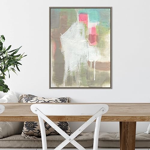 Miniatura 5 de Amanti Art Framed Canvas Wall Art 24x18 Retro Splash II by Jennifer Goldberger, Framed Wall Art Canvas, Abstract Artwork, Country Rustic Decor,