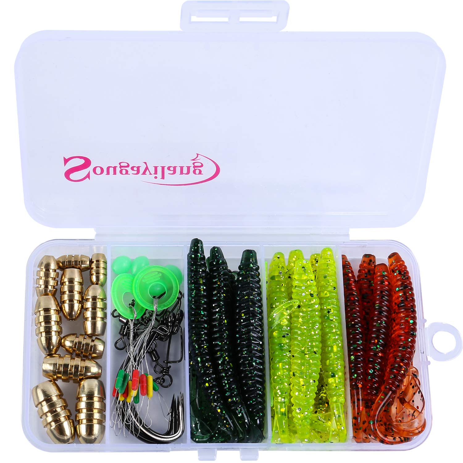 Sougayilang Fishing Accessories Set, Include Fishing Lures, Fishing Swivels, Fishing Sinkers and Fishing Hooks-Type 13