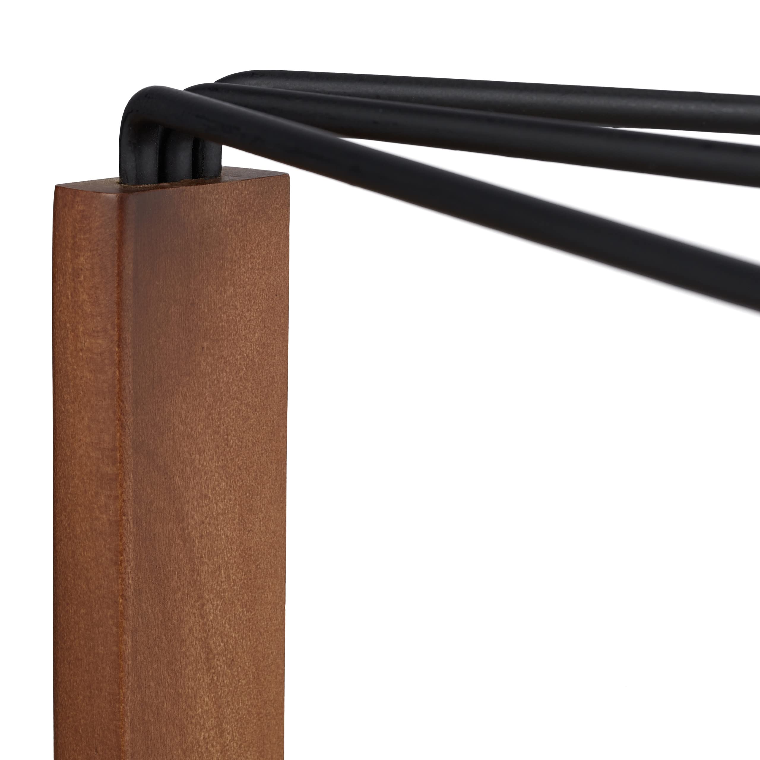 Relaxdays Supporto Porta Strofinacci, 3 Bracci, Pieghevole, per Salviette, Metallo e Legno, HxP 25 x 27 cm, Nero Marrone