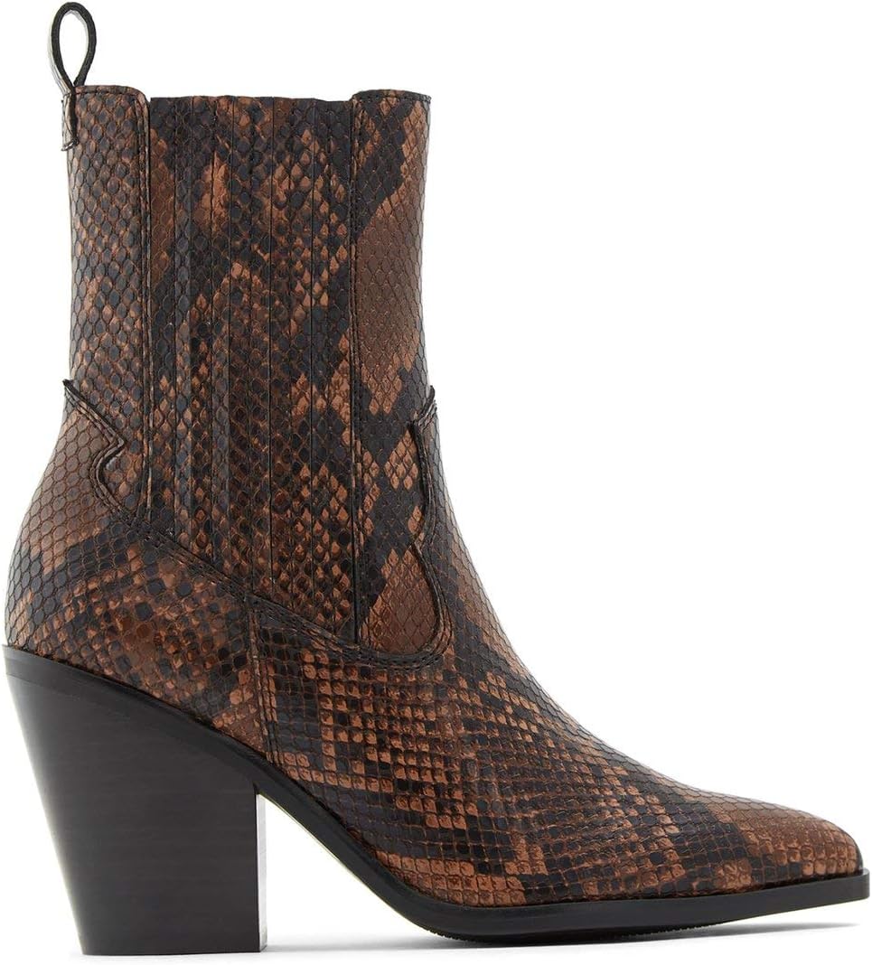 Aldo Women's Drerissa Block Heel Ankle Boot, Brown, 7.5
