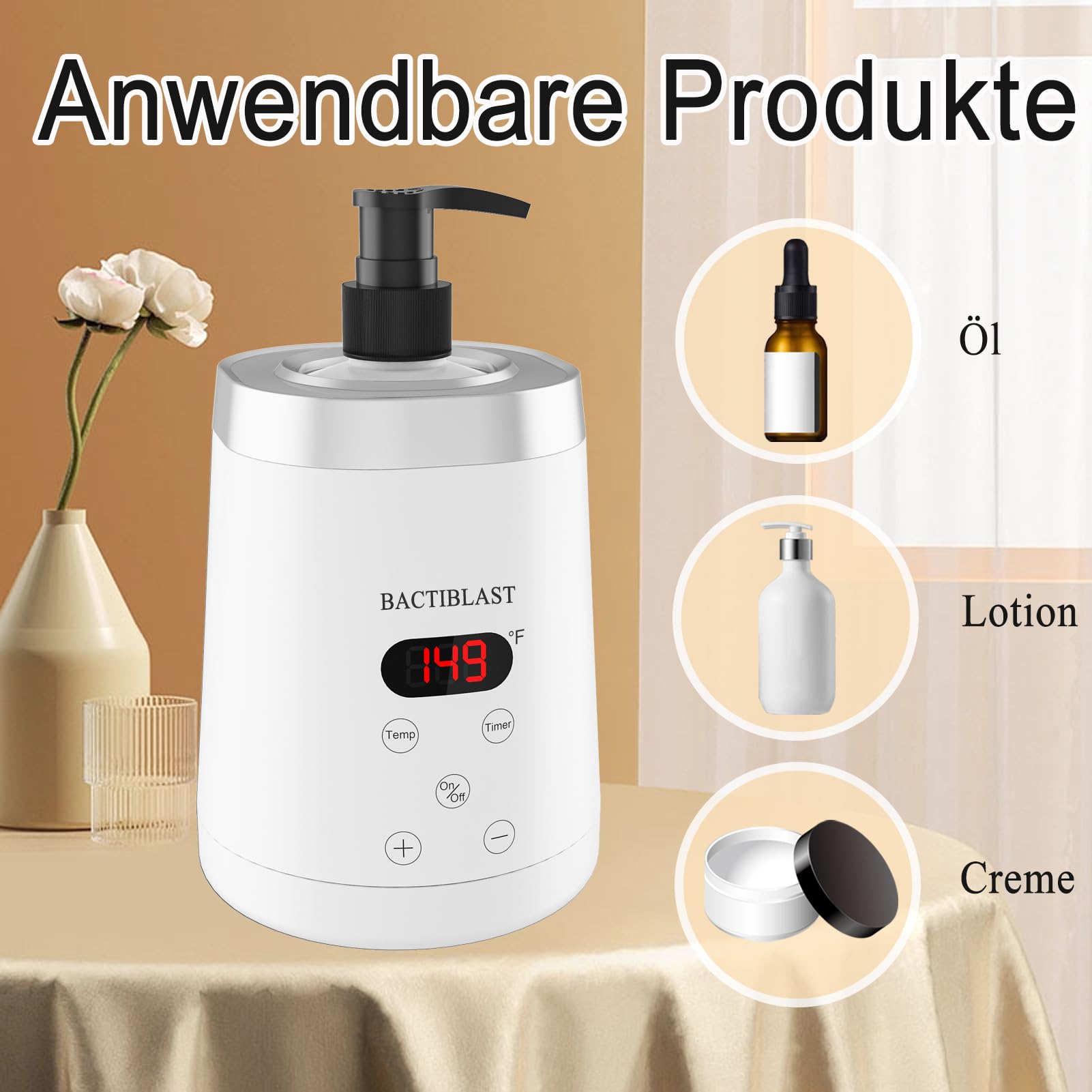 Massageöl Wärmer, Massageölwärmer mit Zwei Ölflaschenspender Lotion Wärmer LED Anzeige Flaschenwärmer Heizung für Spa Salon Haushalt Massageöl Flaschenwärmer