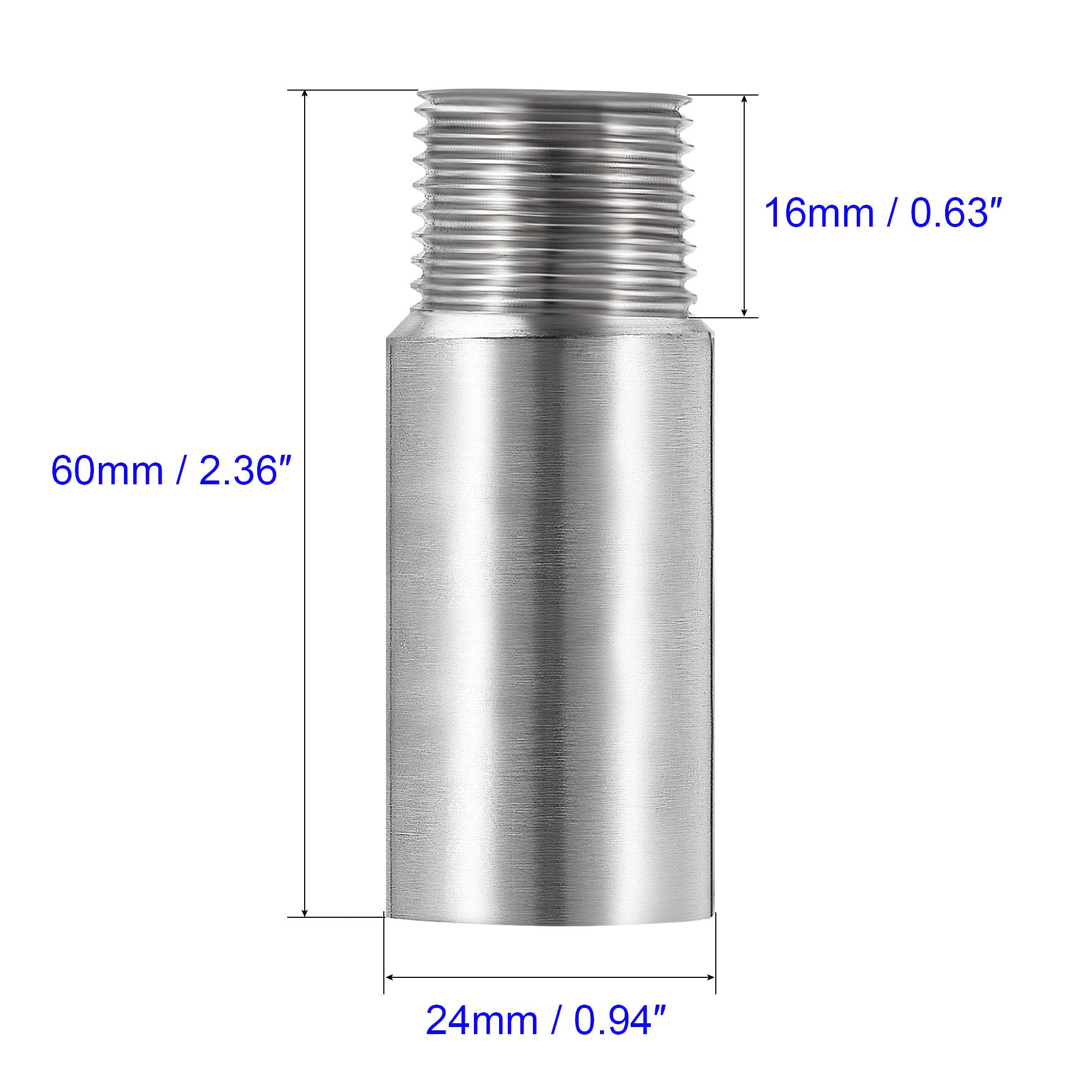 MACHSWON Shower Head Extension Arm,60mm Shower Arm Extension Shower Head Extender 304 Stainless Steel 1/2PT Male to 1/2PT Female Thread 2Pcs - Image 2
