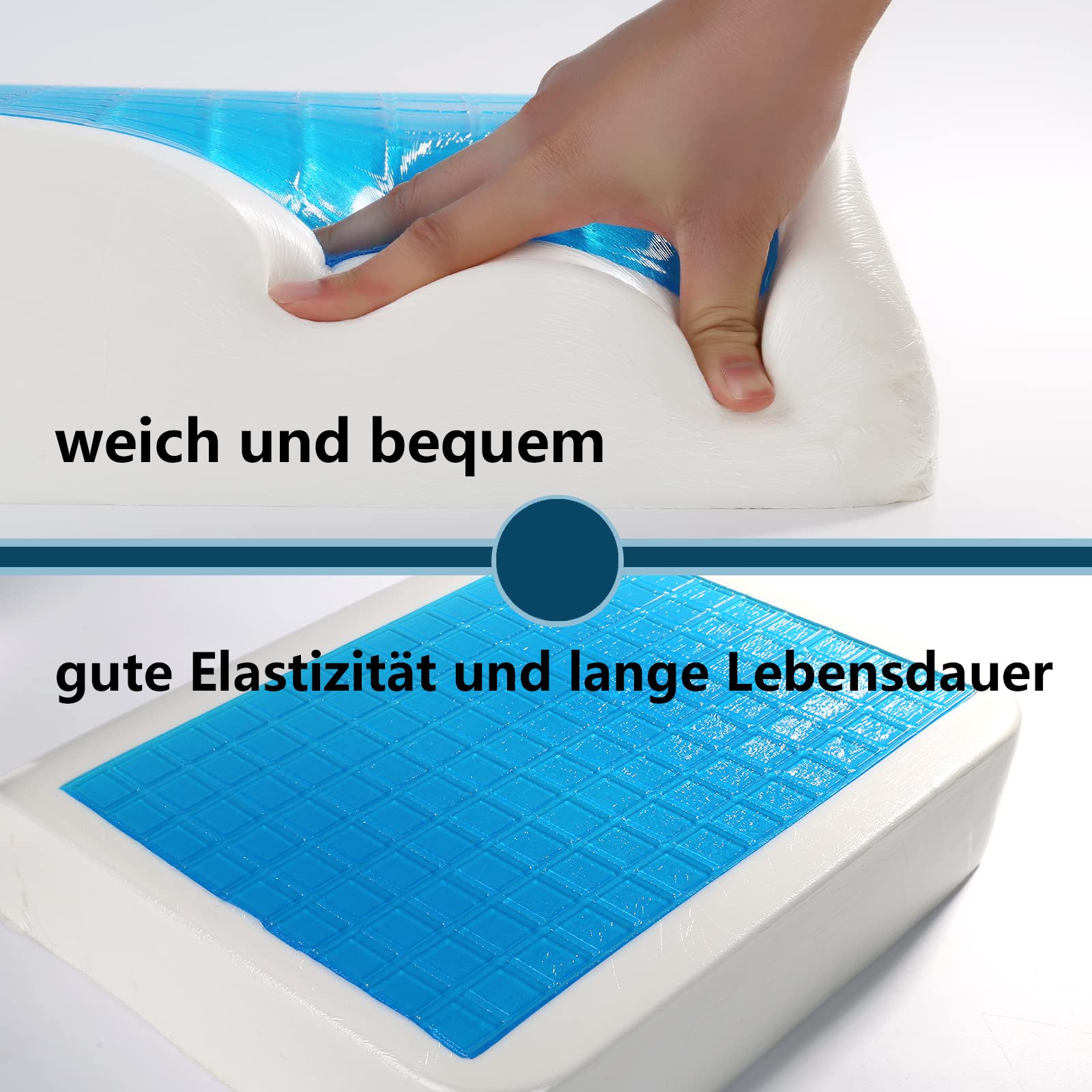 YOUFI Cuscino grande per sedia da ufficio, 10,5 cm, spessore memory foam per sedia da ufficio, con gel rinfrescante per sciatica, coccige, schiena, cuscino spesso, 48 x 45 x 10,5 cm