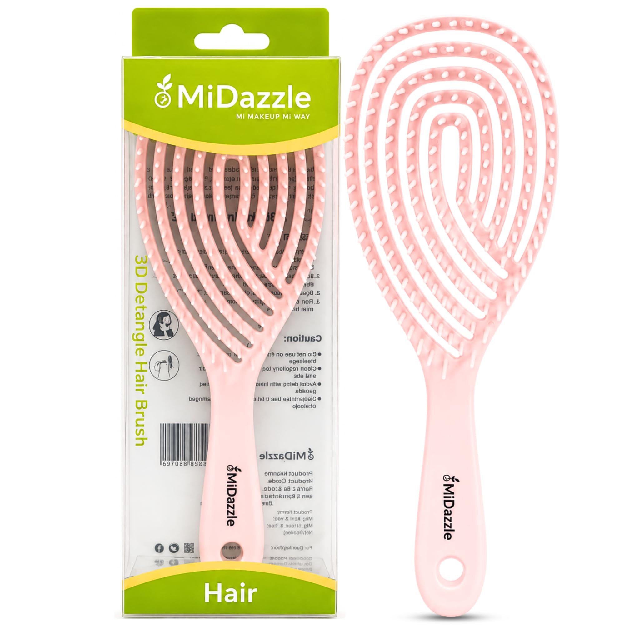 Midazzle Premium Gradient Pink 3D Hair Brush (India's Fastest Growing Hair Brush Brand) For Men & Women | All Hair Types (MDHB00014)-image-37