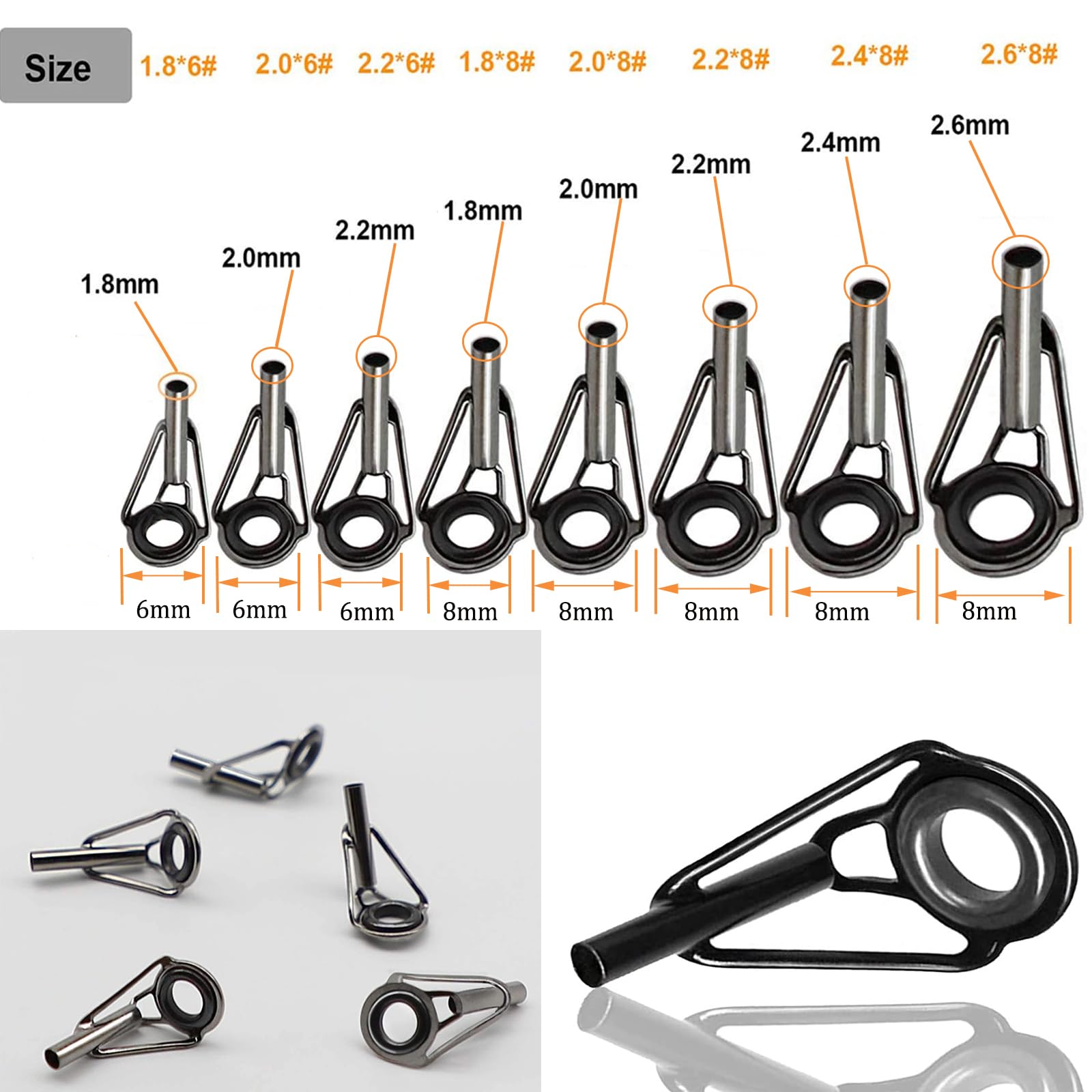 Bajiuxhfei 32 Stck Spitzenring Rutenring, Angelrute Reparatur Spitzenring,  8 Gren, Angelrute Reparatur Zubehr, Angelrutenfhrung, Angelruten  Spitzen Reparatur, Anwendbar fr Alle Gewsser : Amazon.de: Sport & Freizeit