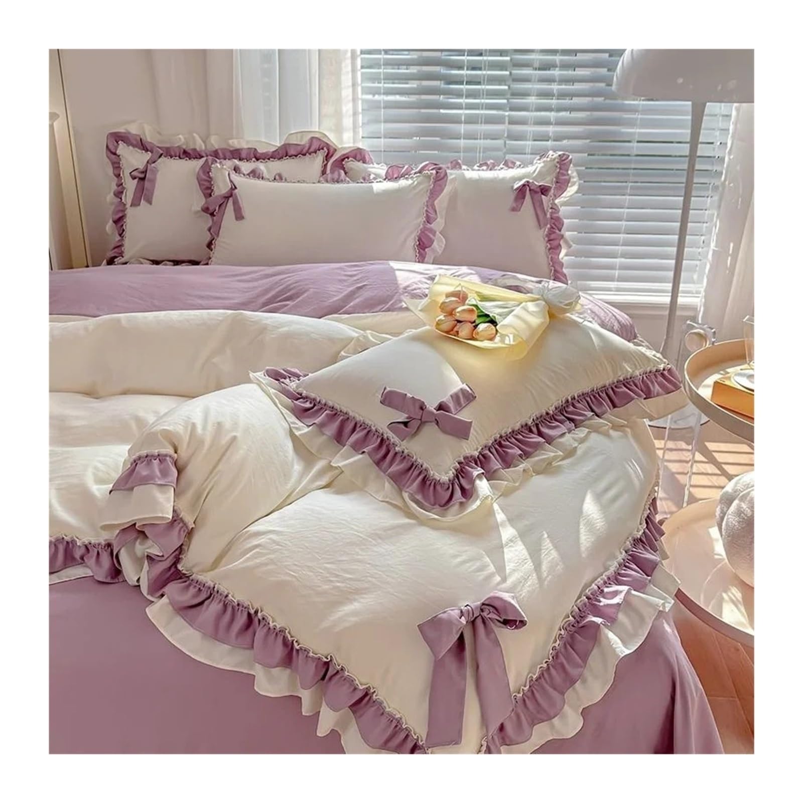 Housse de couette et taie d'oreiller en dentelle haut de gamme