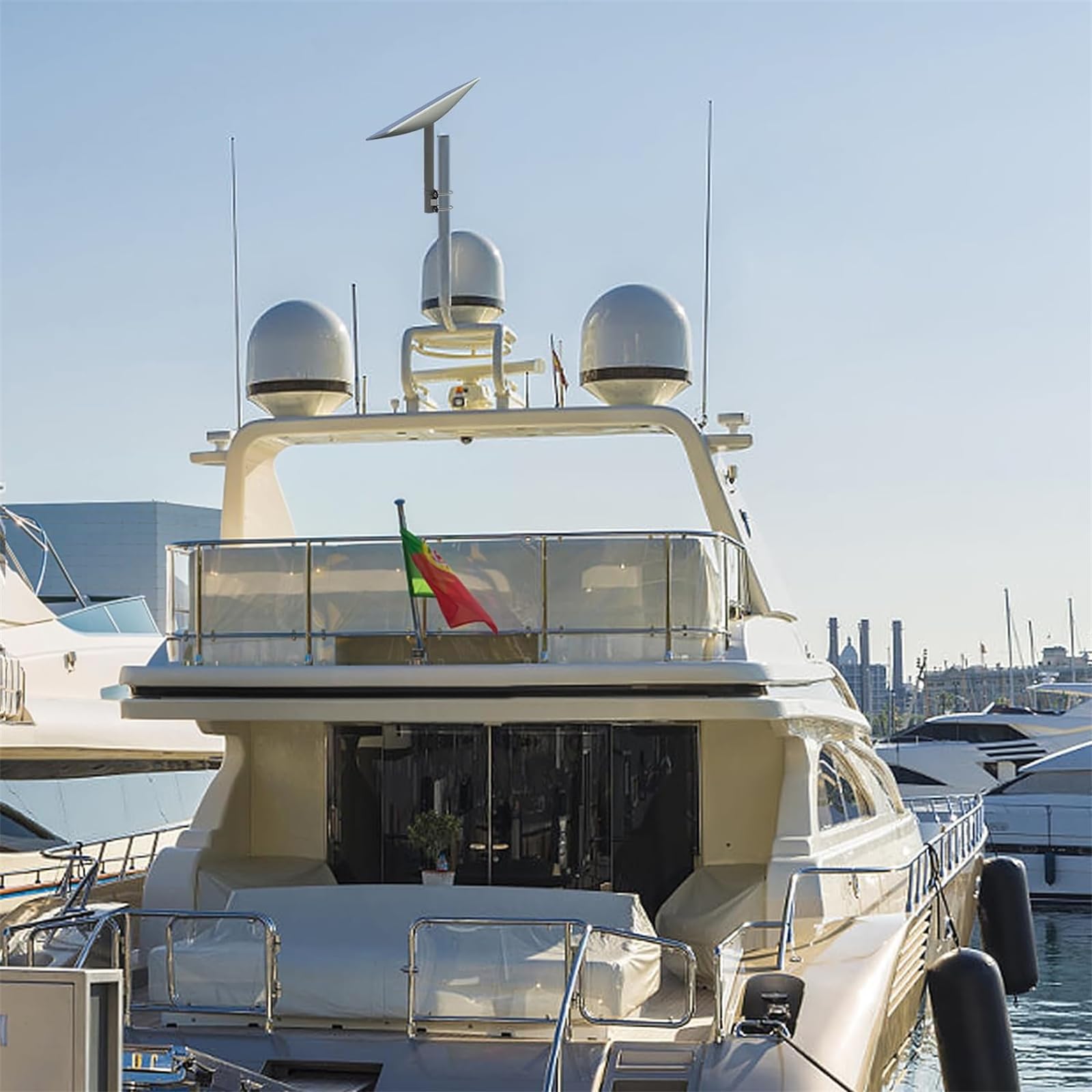 Staffa per antenna parabolica satellitare, staffa di montaggio regolabile a forma di U per parabola e camper, set da 2 pezzi