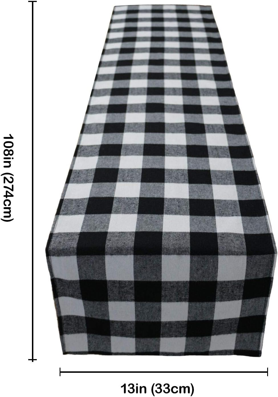 Cotton Buffalo Check Table Runner, Black and White Plaid Table Runners, Farmhouse Style Table Runners for Family, Holiday, Christmas, Indoor Outdoor Parties Decoration, 14x108 inches : Home & Kitchen