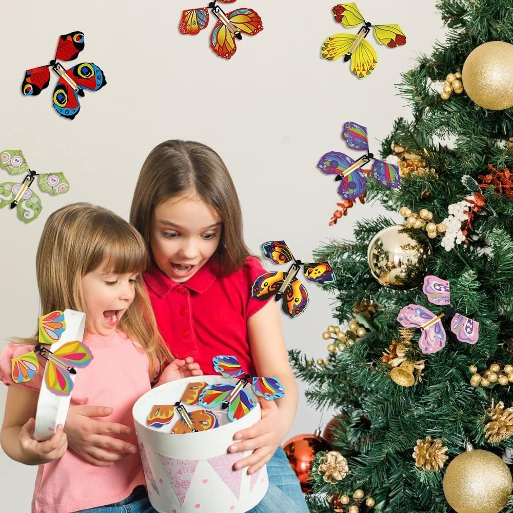 KOWVOWZ Flying Butterflies Magic, Pack of 20 Magic Butterfly Toy, Magic Flying Butterfly Toy, Flying Butterfly Card, Card Wind Up for Surprise Birthday Wedding
