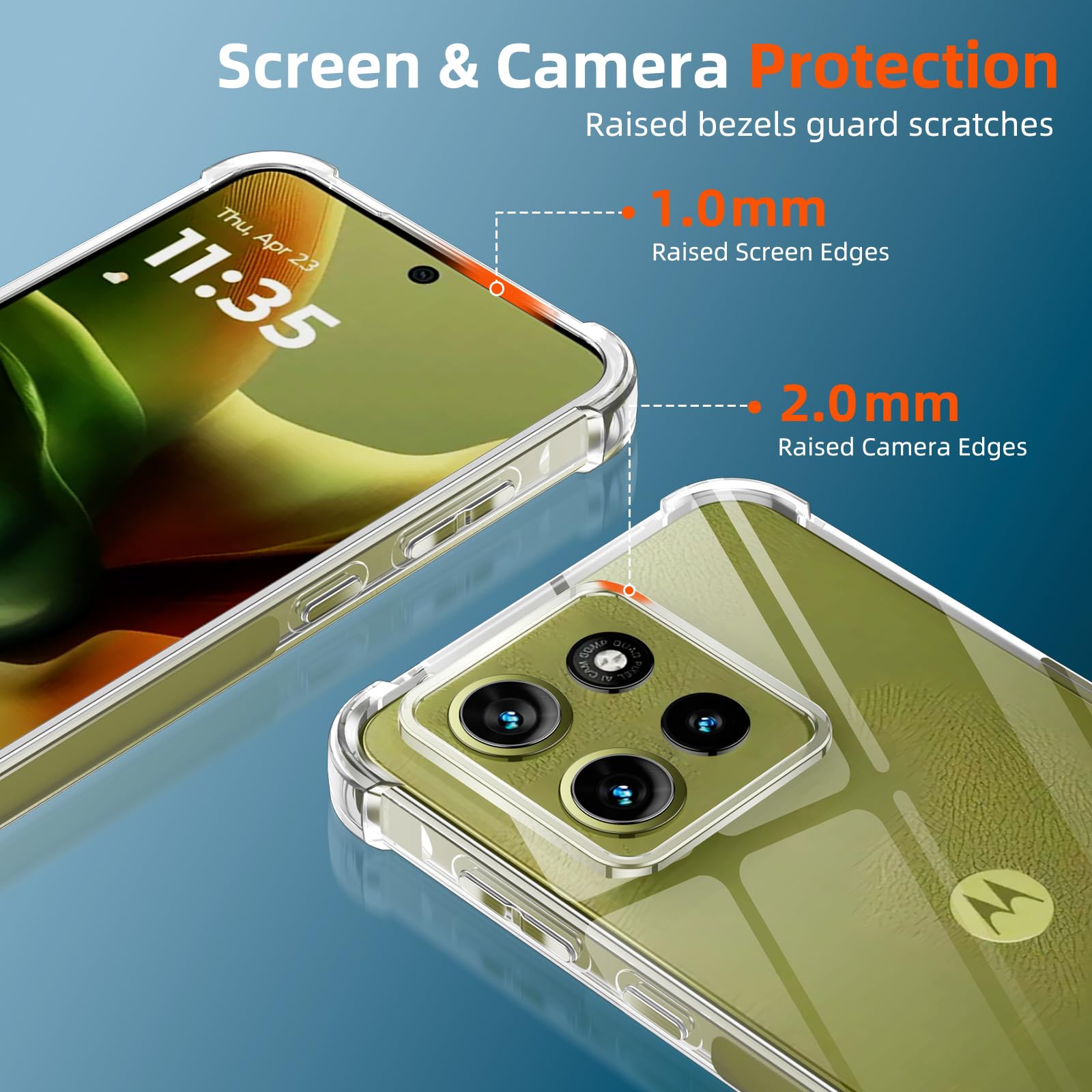 Ivoler anti Ingiallimento Chiaro Cover per Motorola Moto G15