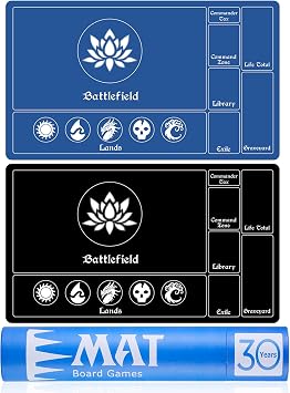 Biouai MTG Playmat Stitched with Magic Zones, Game Mats Tabletop 24x14 inch for MTG/TCG Card Battles Commander Deck Gaming Desk Mat Duel Mat Card Gameplay Mats for Beginner 24 x 14 in