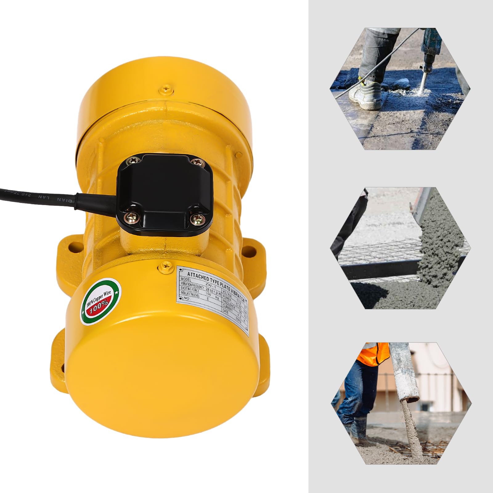 Beton Vibrationsmotor 180W 3600U/Min - Rüttler Für Bau & Lebensmittelmaschinen