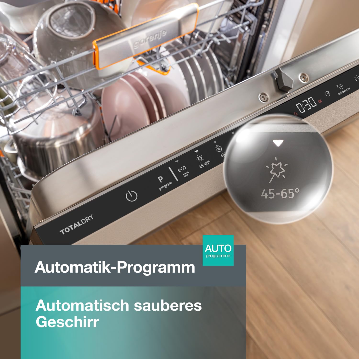 Gorenje GV642C65 Geschirrspüler Einbaugerät 60 cm breite 14 Maßgedecke Inox EEK C