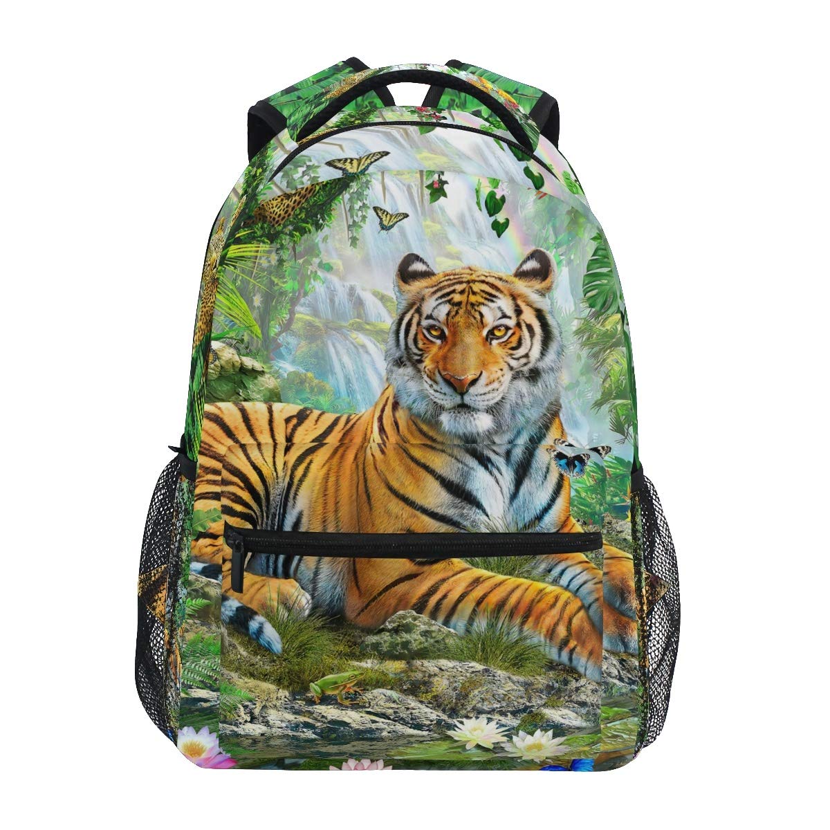 UMIRIKOTiger Leopard Butterfly Animal Kids Backpack School Bookbag for Boys Girls 2022105