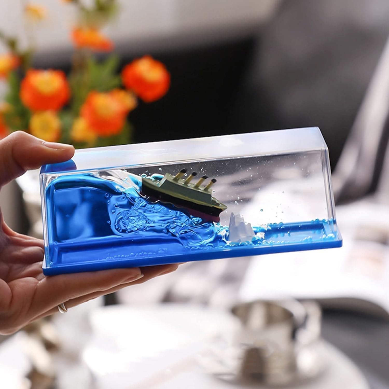 Orbica Liquid Wave Cruise Ship Decoration,Titanic,Cruise Ship That No Longer Sinks, for Car Dashboard Decorative Showpiece/Idol, Paperweight, Home Décor Decoration & Gifting Purpose, 10 x 10 Cm