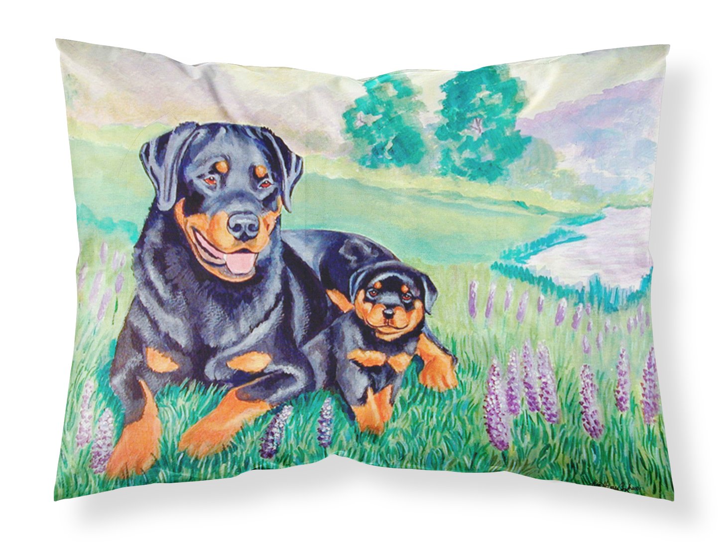 Taie d'oreiller Rottweiler Caroline's Treasures standard et multicolore