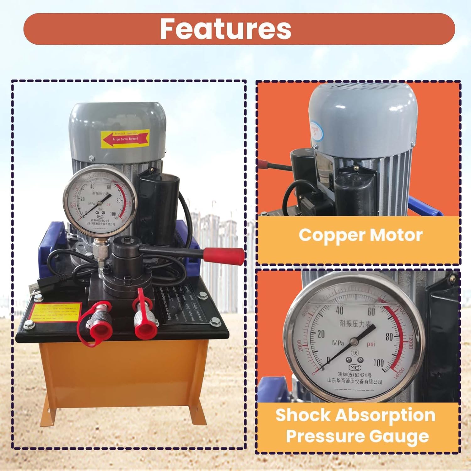 100T Hydraulic Crawler Pin Dismantling Machine, Electric Track Pinning and Disassembly Pressing Tool, Excavator Sleeve Chain Maintenance Press, 1500W Motor, 16L Oil Tank