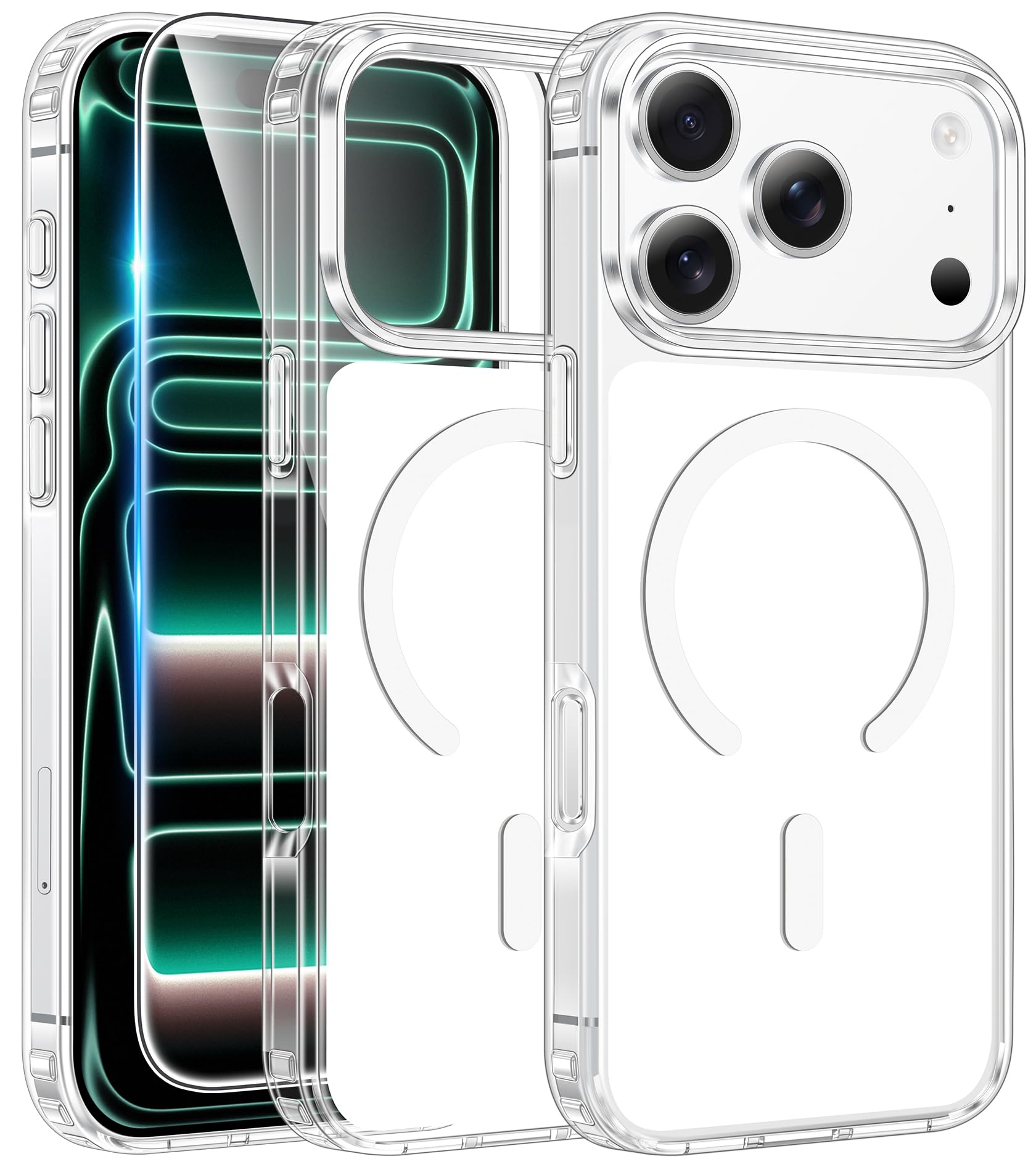 FNTCASE for iPhone 18 Pro Case / 17 Pro Case with Screen Protector