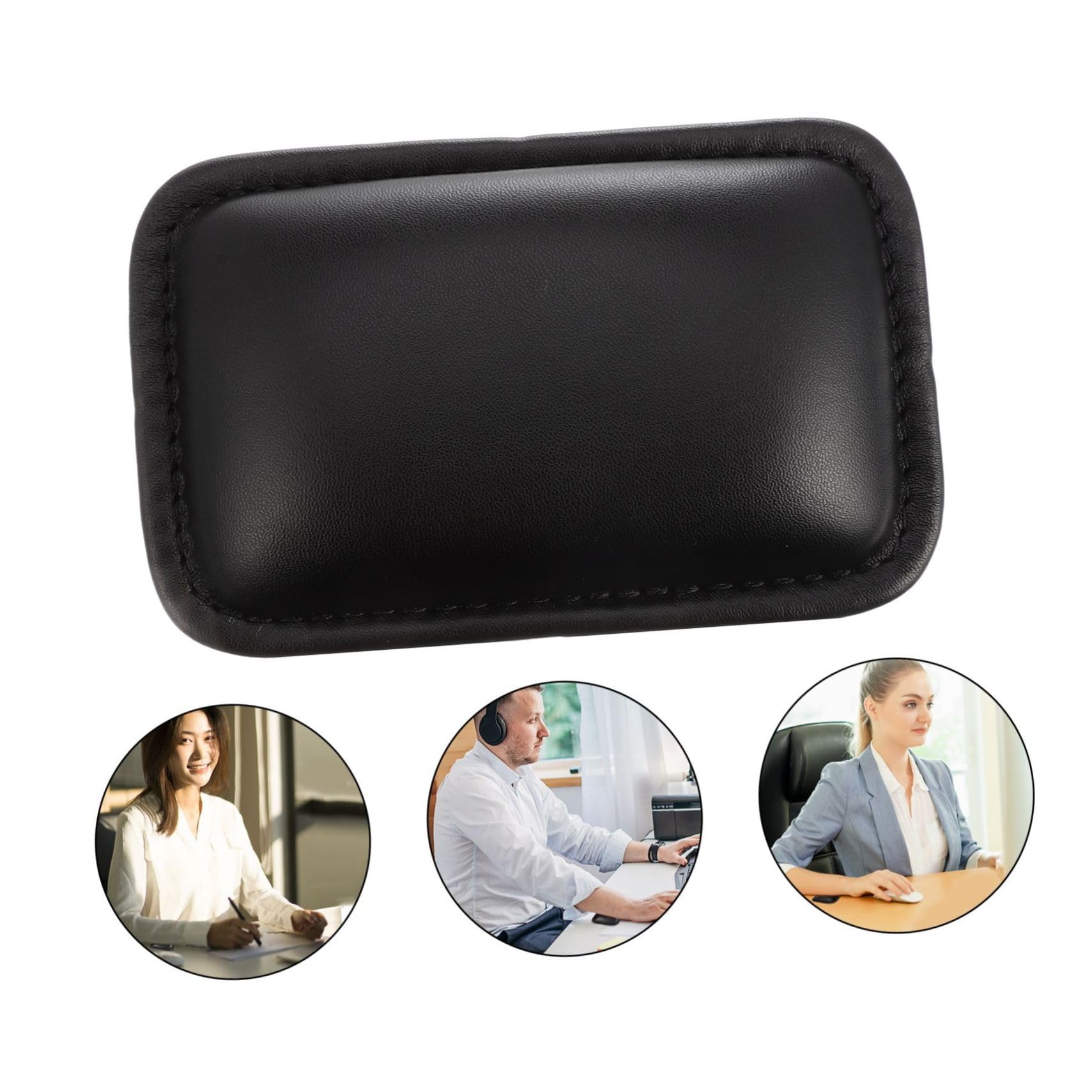 OSALADI 3 Ensembles Tapis De Repose Poignet Cuir Pour Souris Et Clavier Lot Support Élastique Pour Épaules Noir Confort Ergonomique Pour Pc Et Ordinateurs Portables 2 Pièces * 3