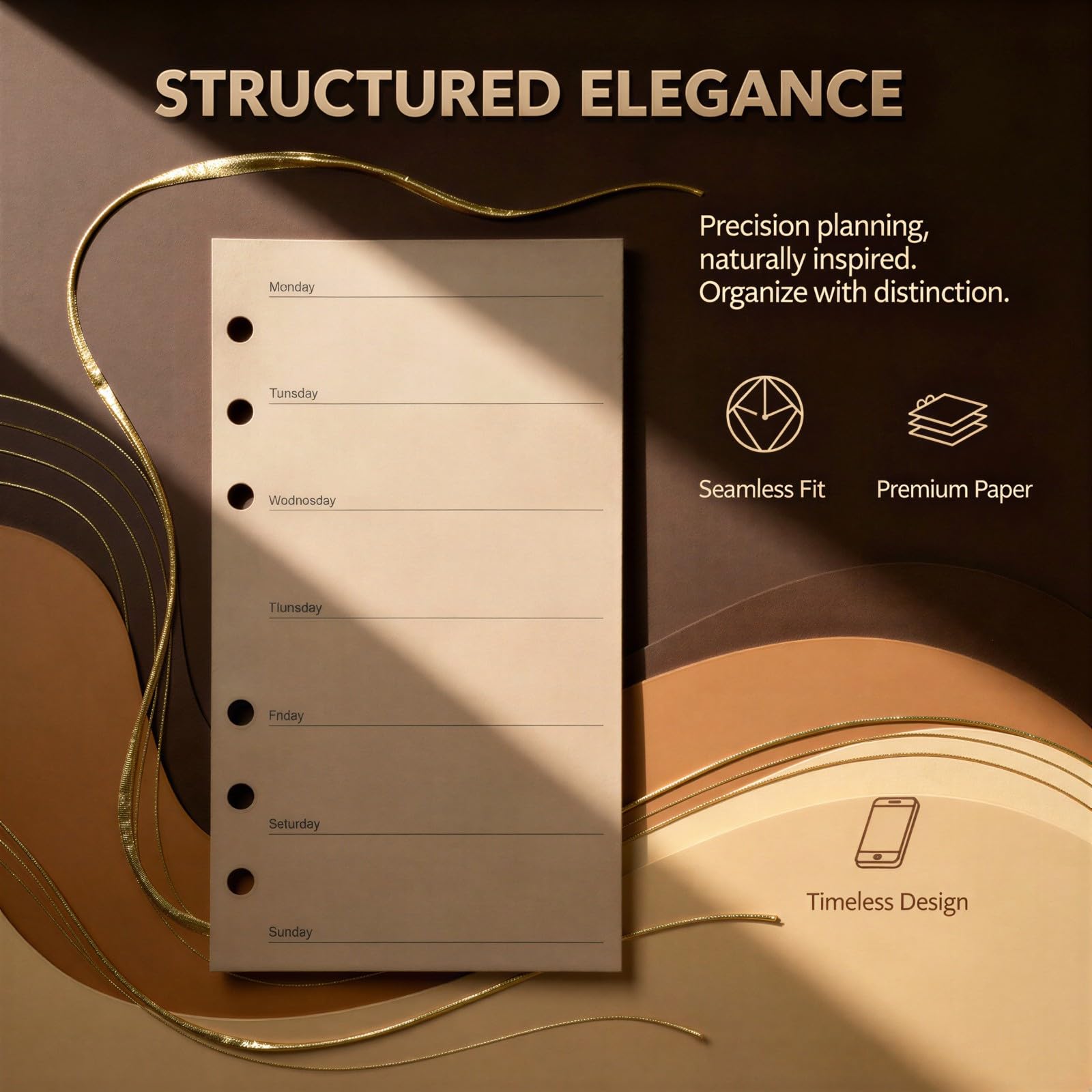 Lot de 3 recharges pour agenda hebdomadaire A6, papier kraft 120 g/m², pages non datées 3,7 x 6,7 pouces, perforation 6 trous, inserts pour classeur à anneaux, suivi budget et emploi du temps