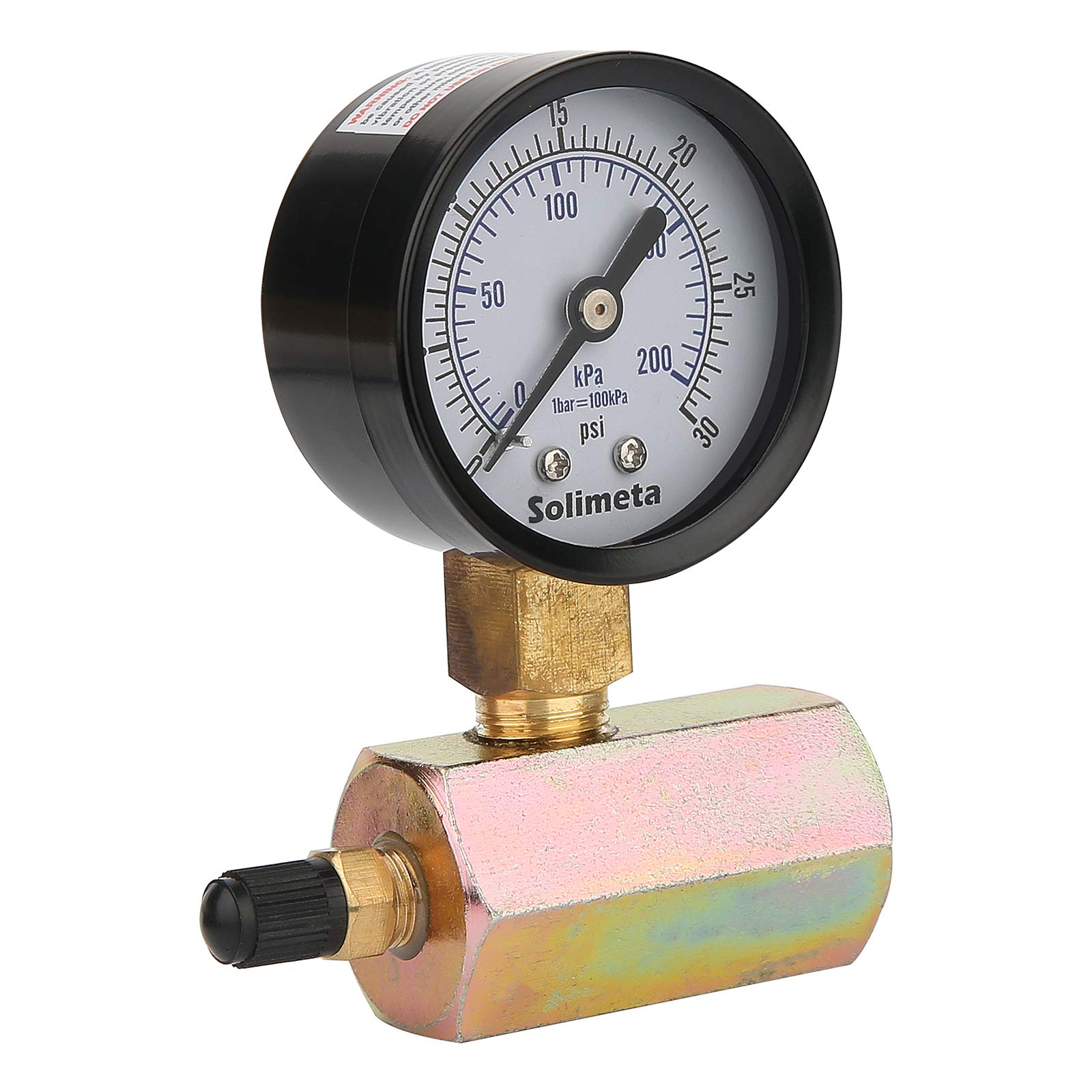 Manómetro de prueba de presión de gas de acero de 2", conexión FNPT de 3/4", 0-30 psi/kpa, precisión -3-2-3%