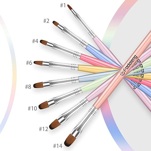 Miniatura 2 de Cepillo de uñas de gel, 8 piezas de acrílico para esculpir uñas para salón de belleza en casa, manicura con puntas, pincel constructor y cepillo de