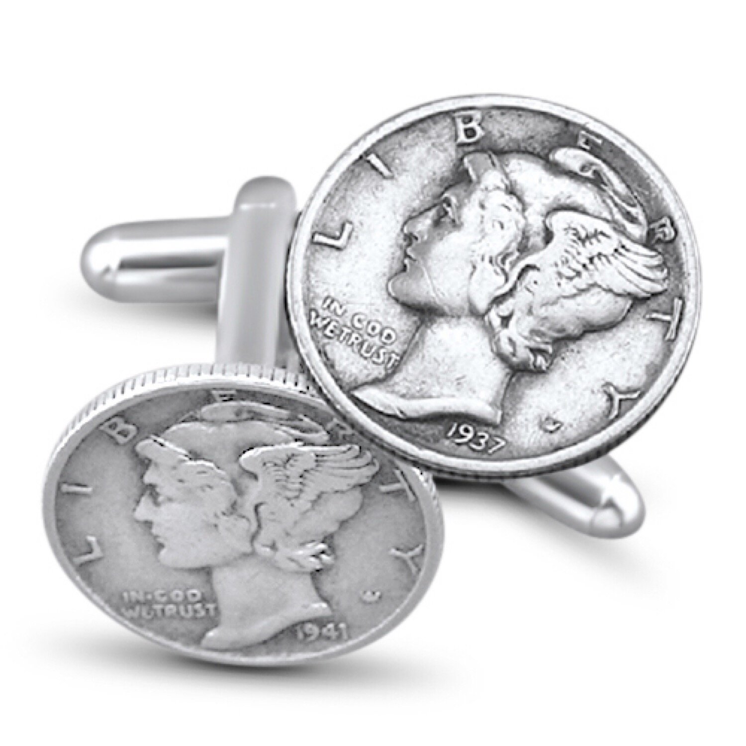 The Fun CompanyCoin Jewelry-Authentic Handmade Mercury Dime Cuff Links