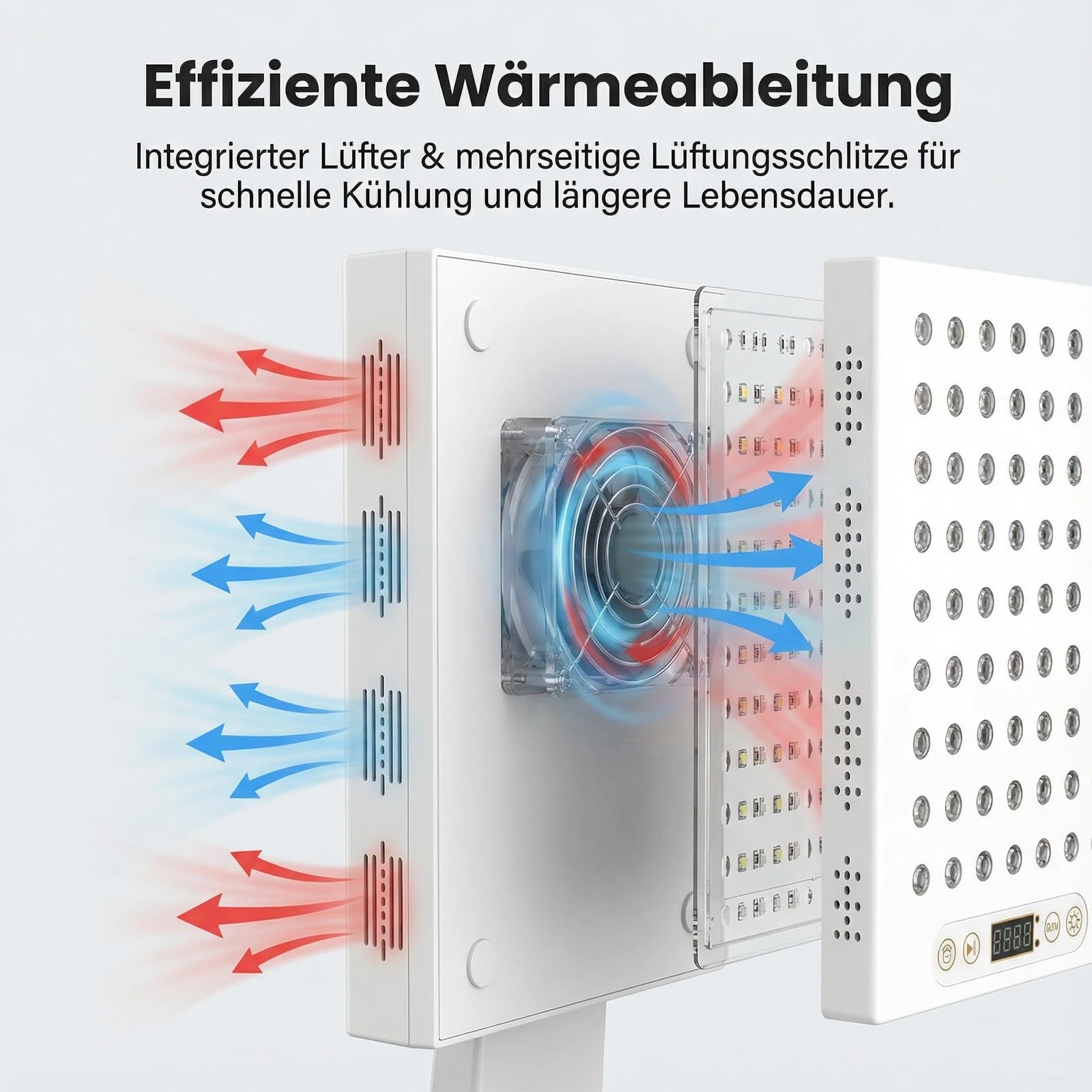 Rotlichttherapiegerät, Rotlichtlampe mit 1-30min Timer