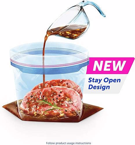 Miniatura 3 de Ziploc Bolsas para congelador con nueva tecnología Grip 'n Seal, para alimentos, organización y más, cuarto de galón, paquete de 9, 75 unidades por